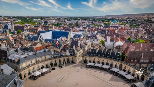 Cityscape view of Dijon, Liberation Plaza, Dijon, France