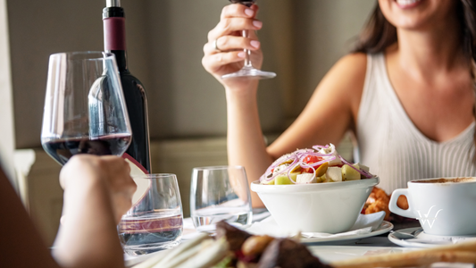 Fine dinning with red wine