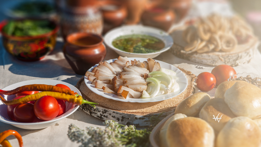 Russian table with food