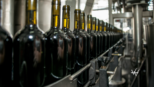 Wine Bottles on an Industrial Machinery