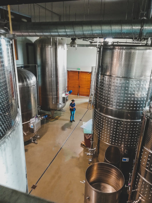 winery equipment hoses pipes pumps tanks fermentation vats steamers pasteurizers refrigerators blenders filters and packaging bottling machines
