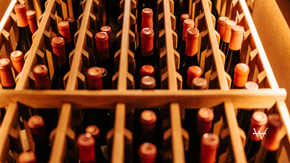 A Stock of Wine Bottles in a Wooden Box