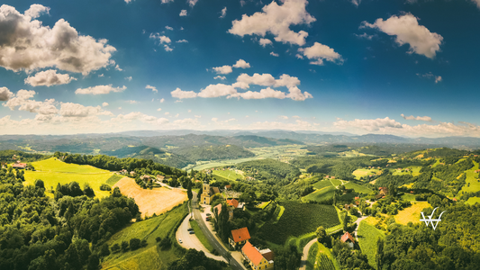 Aerial View at in Styria on a Summer Day