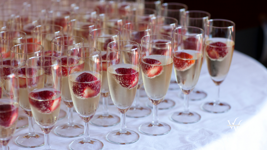 Cava with strawberry