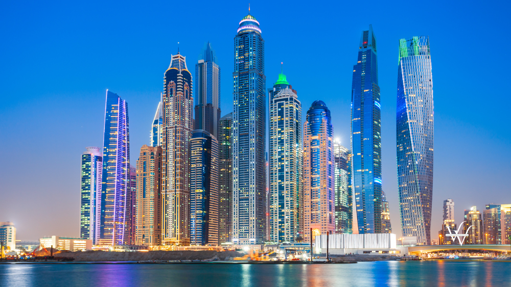 Dubai Marina District in Dubai, UAE