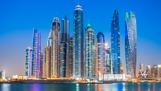Dubai Marina District in Dubai, UAE