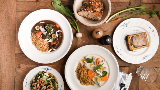 French gastronomic food on a table