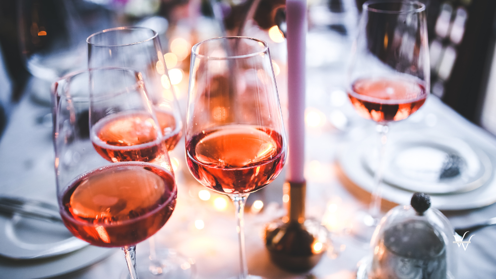 Glasses of Rose Wine