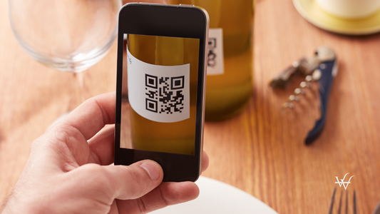 Smartphone taking photo of QR code