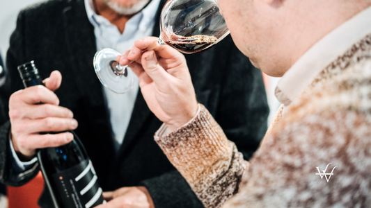 Trade Visitors Networking Over Wine Tasting at Wine Fair