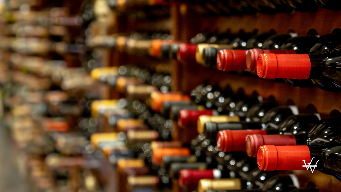 Wine Bottles on Shelf