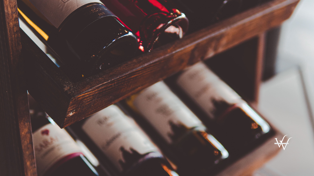 Wine Bottles on the Wooden Wine Rack