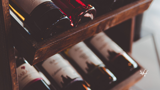 Wine Bottles on the Wooden Wine Rack