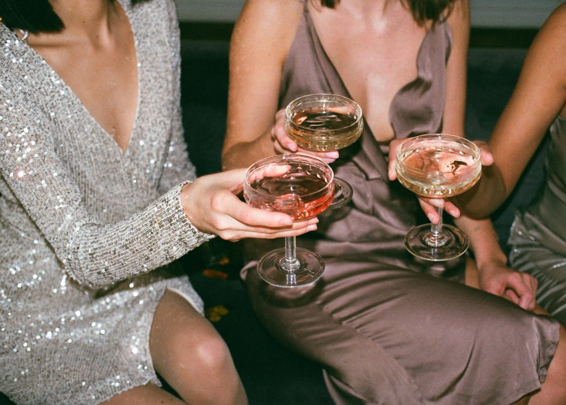 Women in Dress Champagne Sparkling Wine Glasses