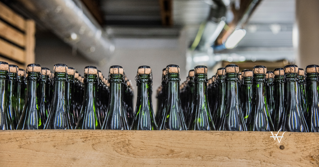 sparkling wine bottles
