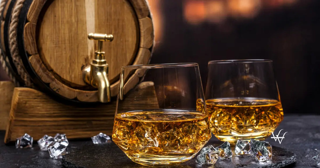two-glasses-of-cognac-with-ice-cubes