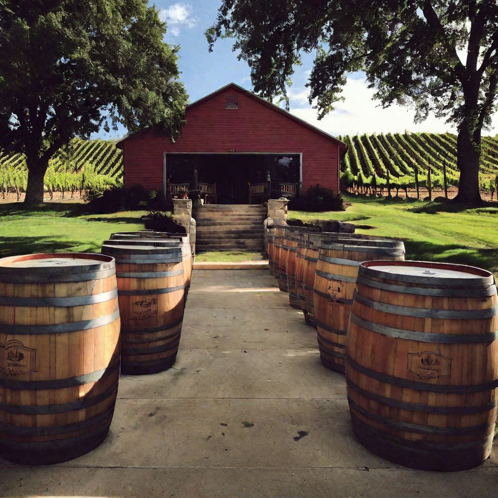 winery vineyard wine oak barrels